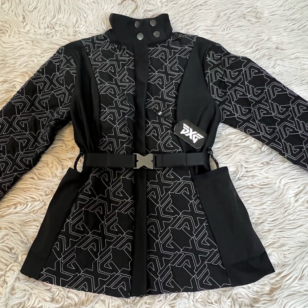 PXG NWT All over logo buckle jacket